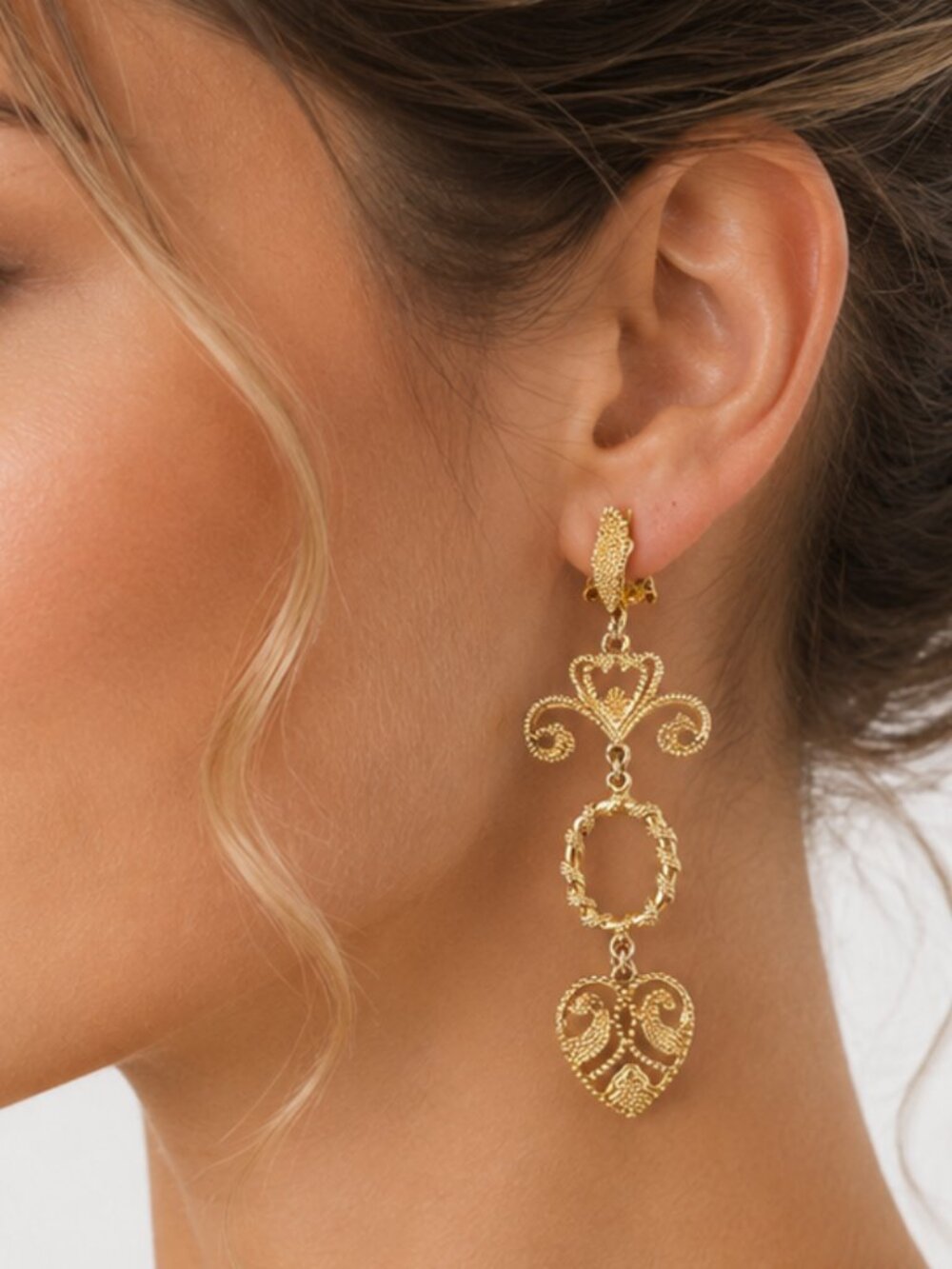 Large Vintage 1990s Dangle Earrings
